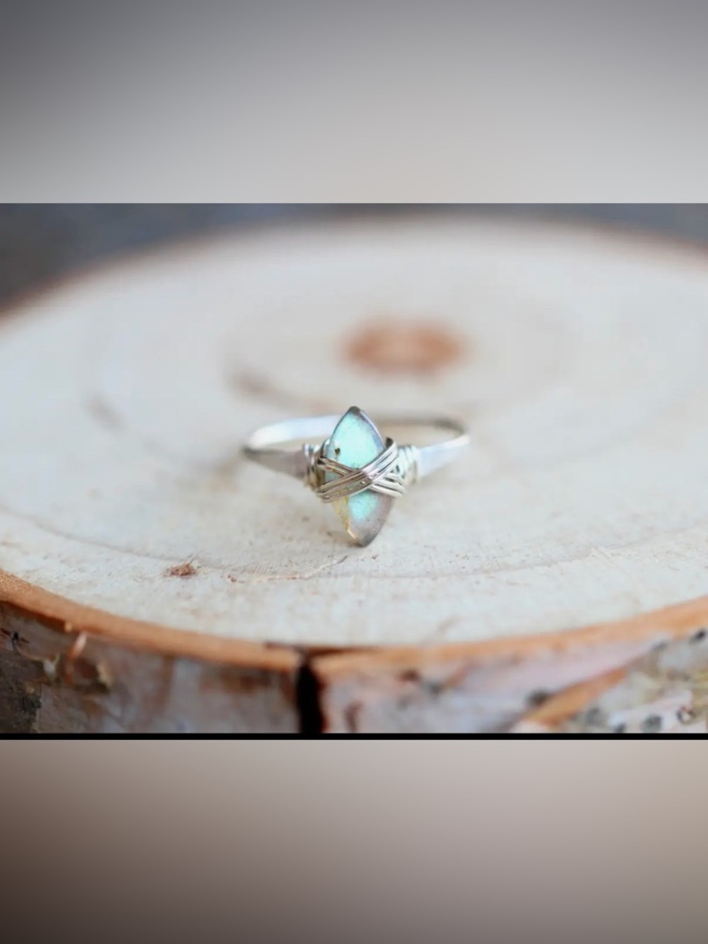 Caged Labradorite Ring